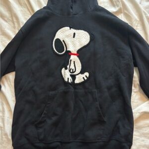 Disney Black Sweater with Snoopy Design Large